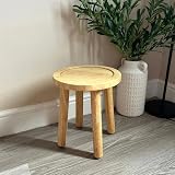 Masterplank Rustic Wooden Stool - Handcrafted Small Step Stool & Side Table view 4