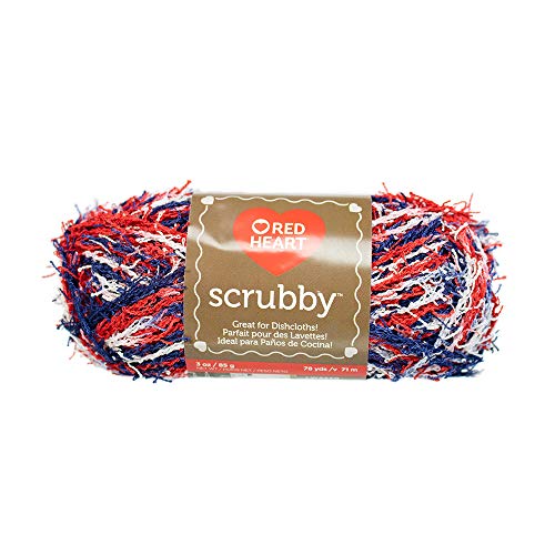 Red Heart Scrubby Yarn – Polyester Specialty Yarn – Americana