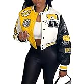 VOIKERDR Button Down Shirts for Women Outerwear Windbreaker Varsity Jacket for Women Fall Lightweight Jacket 2024