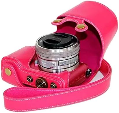 Dengpin Detachable Protective PU Leather Digital Camera Case Bag Cover for Sony Alpha A5100, ILCE-5100L with Shoulder Strap, 6 Colors Available, Charging Style, Sony A5100 Case, Rose Red, Y