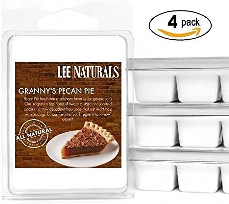 Lee Naturals Fall - (4 Pack) GRANNY'S PECAN PIE Premium All Natural 6-Piece Soy Wax Melts. Hand Poured Naturally Strong Scented Soy Wax Cubes