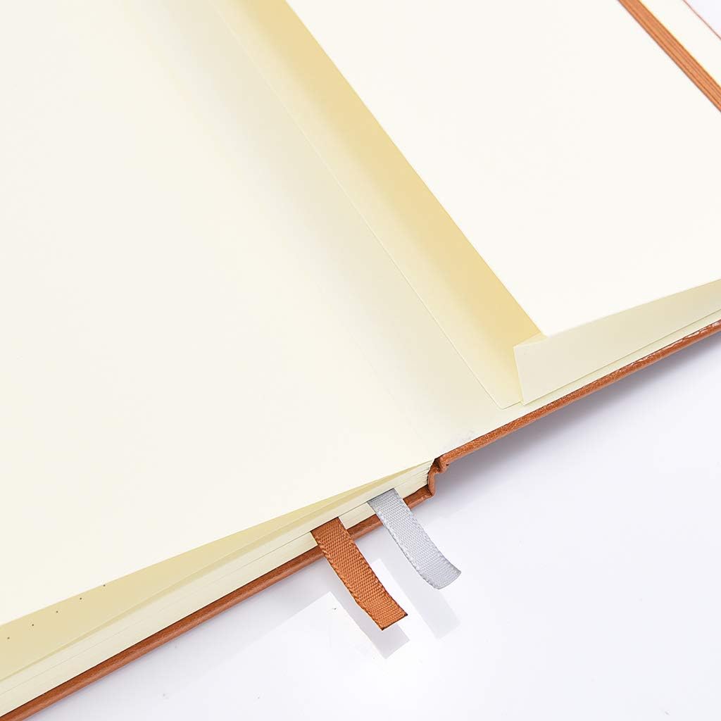 Guissi Classic Dotted Grid Bullet Notebook Journal Dot Hard Cover A5 Premium 80gsm Thick Acid-Free Paper with Fine Inner Pocket Faux Leather Office School Supplies 144 Pages Desgned in Florence - Image 5