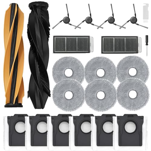 Replacement Accessories for Dreame X50 Ultra Complete/L50 Pro Ultra/X50 Master/L40s Pro Ultra/Mova V50 Ultra Complete, 1 Main Brush, 6 Bags, 6 Mop Cloths, 2 Hepa Filter, 4 Side Brushes