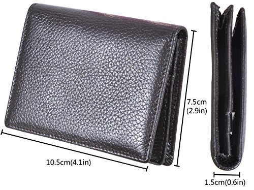 Outrip Genuine Leather Buesiness Card Holder Name Card Case Credit Card Wallet with ID Window RFID Blocking (Coffee) - Thumbnail 6