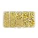 LolliBeads (TM) Gold Plated Barrel Leather Cord Ends, Lobster Clasp and Extension Chains Kits Assorted Pack (60 sets)