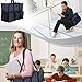 Pursetti Utility Tote with Pockets & Compartments-Perfect Nurse Tote Bag, Teacher Bag, Work Bags for Women & Craft Tote (Black Trellis_Large)