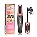 4D Silk Fiber Lash Mascara, ALIVER Waterproof Long Lasting Mascara, Makeup Lashes Volumizing Eyelash Extension Washable Mascara-No Smudging or Flaking (Black Mascara) 0.3 fl. oz