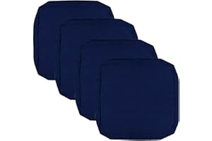 FLYMEI 4 Pack Blue 25x25x5 Waterproof Outdoor Patio Cushion Covers, Reusable, UV Resistant, Anti-Wrinkle