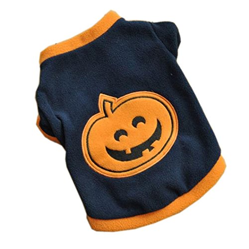 Bestpriceam Dog Puppy T-Shirts Fleece Warm Clothes Cute Halloween Pumpkin