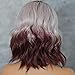 QD-Udreamy Colorful Hair Wigs Dark Roots To Ombre Purple Brown Mixed Short Water Wave Hair Heat Resistant Synthetic Lace Front Wigs for Women …