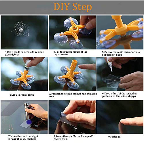 Jpettie Windshield Repair Kit Car Polish Tool Cracked Glass Repair 3" Car Wax Sponge 12PCS - Thumbnail 4
