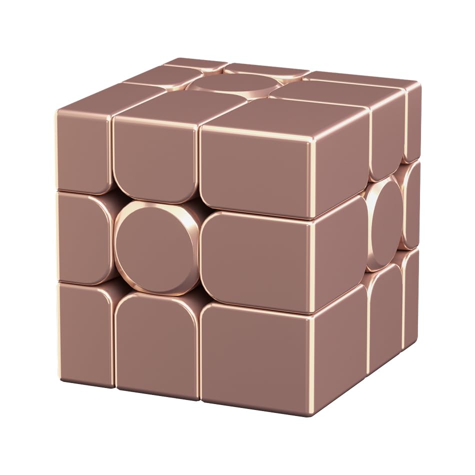 Moyu Mirror V2, 3x3 Magnetic Stickerless Puzzle Game 3x3x3 Magic Cube Original, 3D Puzzle Ball-Core UV Coated Version for Kids, Teenagers (Rose Gold)