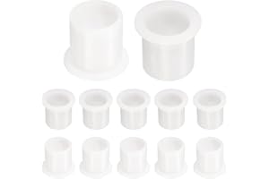 uxcell 12pcs Flanged Sleeve Bearings Plastic Bushings ID 20mm x OD 24mm x Length 26mm Nylon Bushings, White