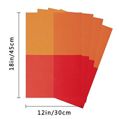 Top Finel Placemats,Plastic Table Mats Set of 8,Heat Resistant Washable