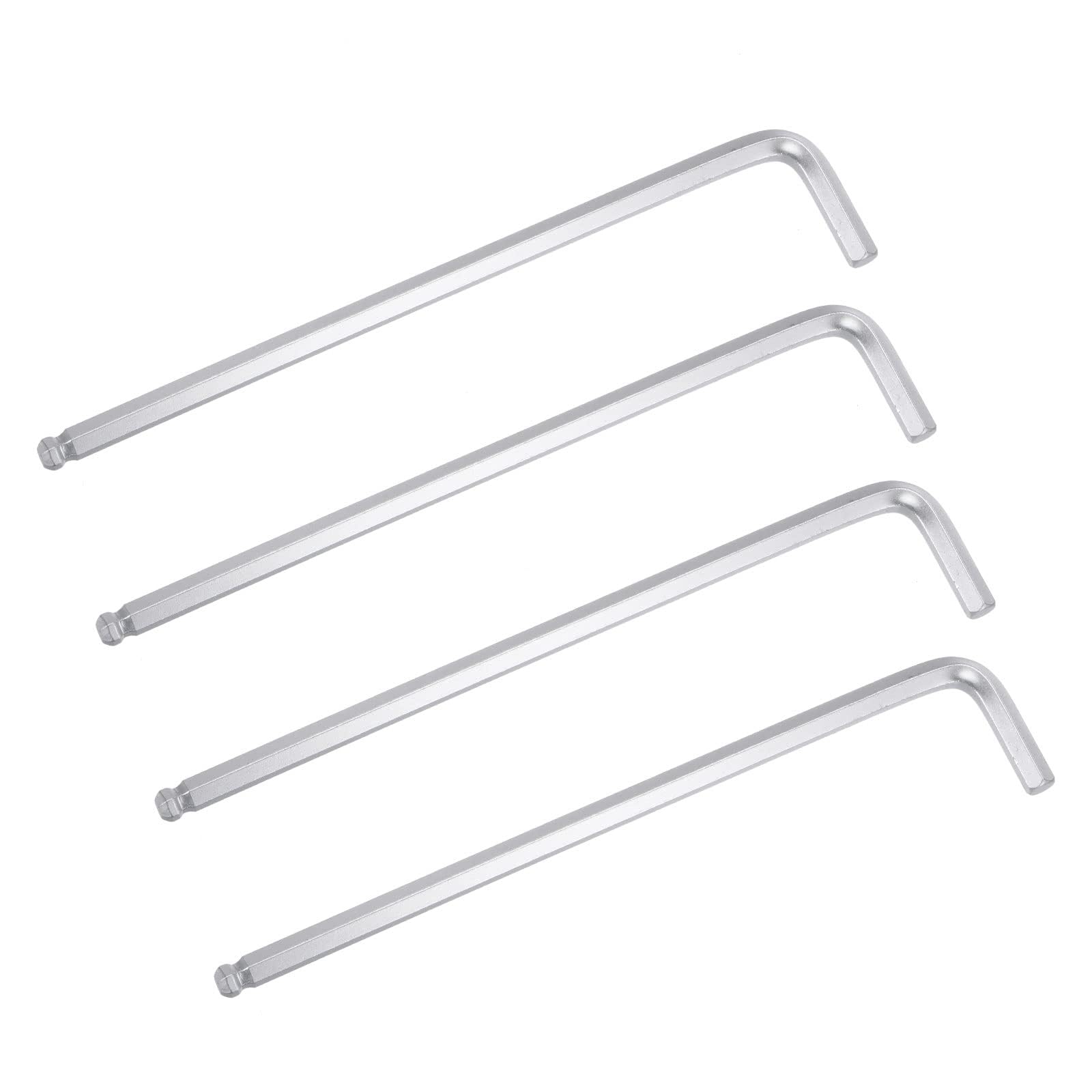 Unifizz 1/4" Ball End Hex Key Wrench, L Shaped Long Arm Cr-V Allen Wrench Repairing Tool, SAE 4 Pcs