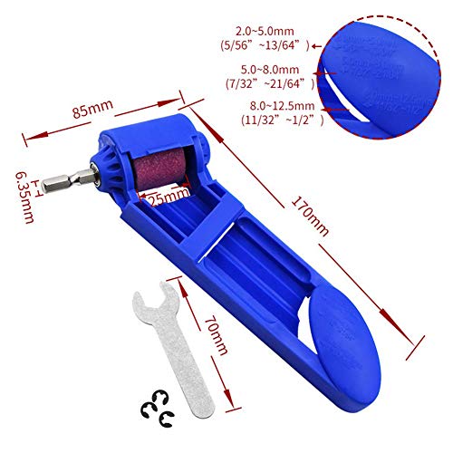 difcuyg5Ozw Portable Electric Twist Drill Bit Grinding,Rustproof Waterproof Wheel Sharpener Powered Part Tool Set Blue