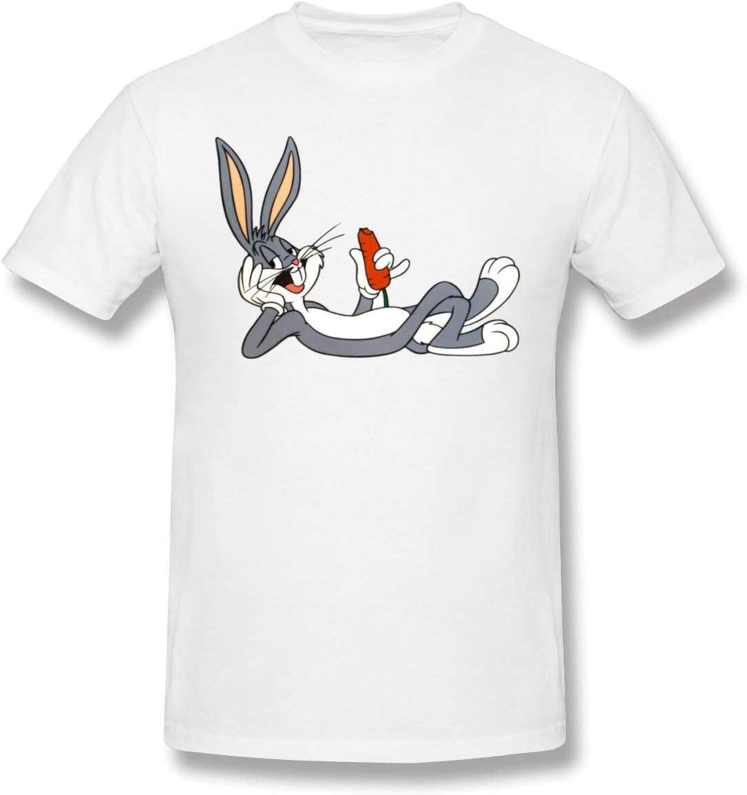 Mens Classic Tees with Bugs Bunny Looney Tunes Design Weekend Top
