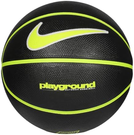 Everyday Playground Basketball 8P – Outdoor Street Basketball Ball – Robuster Freizeit Basketball – Deflated geliefert, Black/Volt/White/Volt, 7