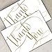 Gold Foil Thank You Note Cards / 50 Thank You Card Set / 3 1/2