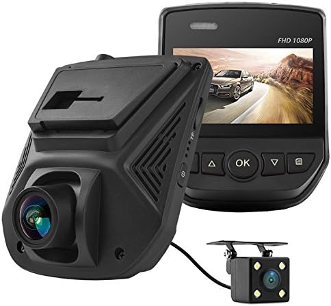 2.45" Car Dash Cam, FHD 1080P Front + VGA Rear 290 Wide View Angle Dashboard Camera Recorder with WDR, G-Sensor, Loop Recording, Parking Monitoring etc