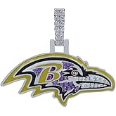 GLD Officially licensed NFL Baltimore Ravens Logo Pendant - White Gold