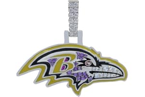 GLD Officially licensed NFL Sports Team Logo Pendant - Gold Plated Iced Out Football Necklace Charm