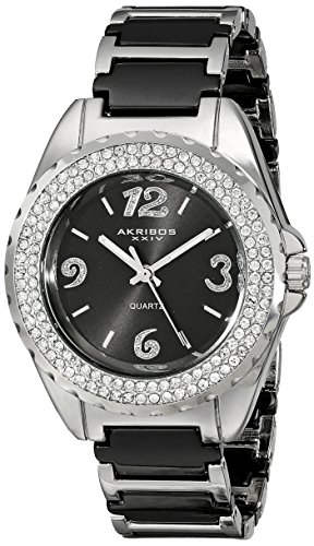 Akribos XXIV Women's AK514BK Ceramic Crystal Bracelet Watch Akribos XXIV Women's AK514BK Ceramic Crystal Bracelet Watch