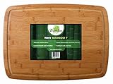 Premium ORGANIC Bamboo Wood Cutting & Kitchen Chopping Board with Groove! EXTRA LARGE, THICK, FDA compliant, Eco Friendly, Anti-Microbial