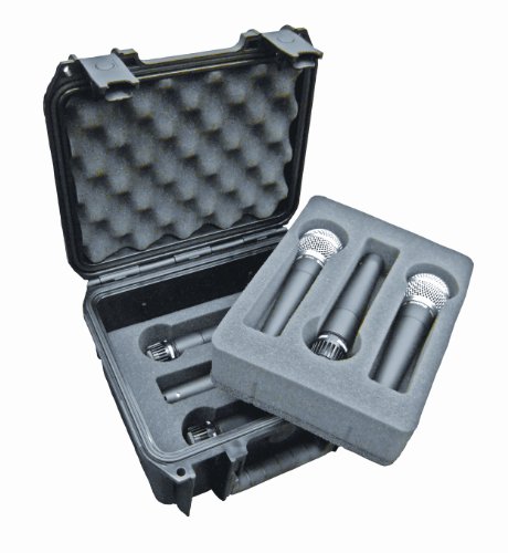 SKB 3I-0907-MC6 Injection-Molded Waterproof Case for Six Microphones - Black