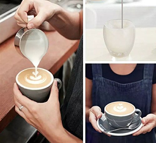 Handhold Milk Frother Battery Operated Foam Maker Electric Egg Beater With Stainless Steel Whisk for Cappuccino/Coffee/Hot Chocolate