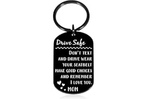 DELUJOUBERST Drive Safe Keychain Christmas Socking Stuffers for Teen Boys Girls Son Daughter from Mom New Driver Gifts Birthday Gifts for Step Son Graduation Gifts Anniversary Valentine's Day Gifts for Men