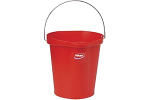 Vikan 56864 Pail,3 gal.,PP/SS,Red