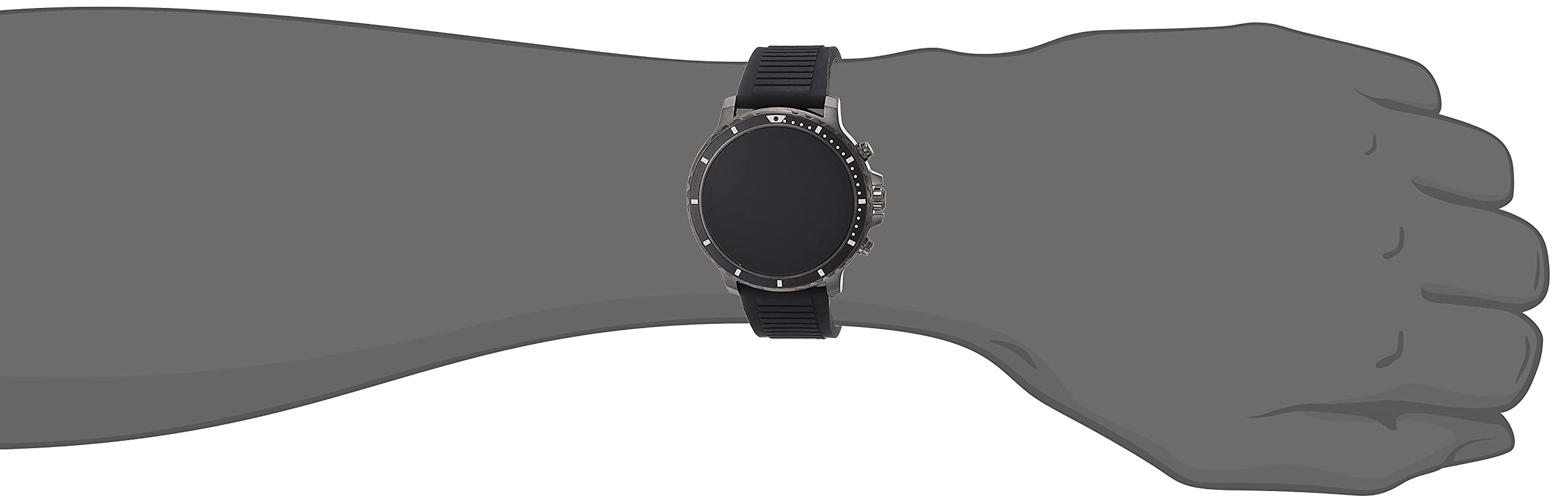 Citizen CZ Smart Grey Plated Silicone Strap Stainless Steel Smartwatch Touchscreen, Heartrate, GPS, Speaker, Bluetooth, Notifications, iPhone and Android Compatible, Powered by Google Wear OS