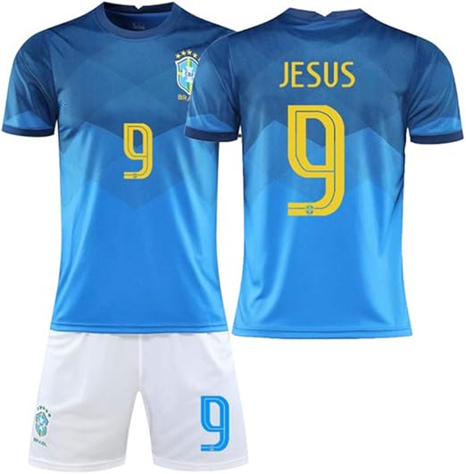 LCHENX-Men's Brazil National Football Team Gabriel Jesus #9 Fan Football Jersey Set: Buy Online 