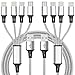 CKCOCO Multi Charger Cable 2Pack 5FT Nylon Braided Universal 4 in 1 Multiple USB Charging Cord Adapter with 8Pin x2/Type-C/Micro USB Port Connectors for Cell Phones Tablets and More (Charging Only)