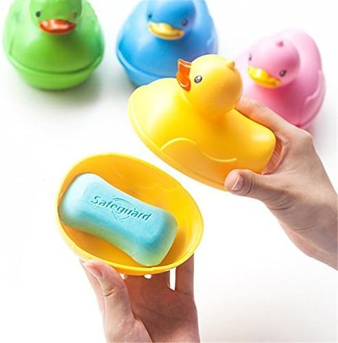 Stoep Enterprises Cute ABS Cartoon Duck Soap Box Floating Travel Soap Dish Organizer Kids Bathroom Shower Soap (1Pcs Random Color)