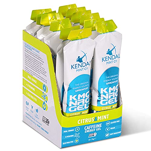 KMC NRG Gel+: Caffeine Energy Gel - Refreshing Citrus & Mint (12 x 70g) by Kendal Mint Co.