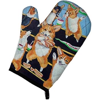 Caroline's Treasures 7286OVMT Go Team Corgi Pembroke Oven Mitt, Large, multicolor
