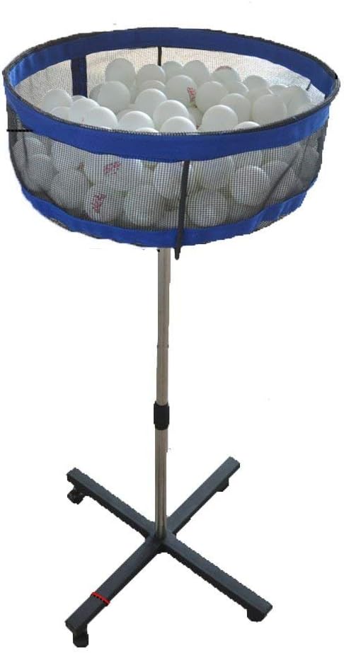 MICHEALWU Pingpong Ball Collector Equipment Professional Movable Multi-Ball Storage Stand with Mesh Case Height Adjustable for Training Stable Carry Mesh Basin for Golf Ball,Tennis Ball,Badminton etc