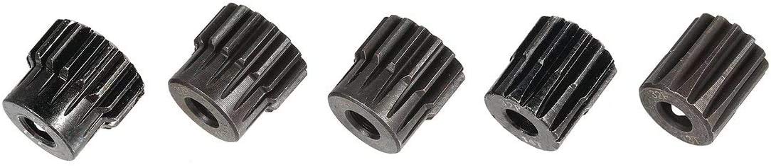 YUNIQUE GREEN-CLEAN-POWER - Set of Pinions 13T-14T-15T-16T-17T 48Dp for 1:10 Brushless RC Motor | Suitable for Monster, Buggy, Truck | Durable in Metal, Black