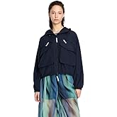 Armani Exchange womens Hooded Crinkle Nylon Ocean Waves Jacket