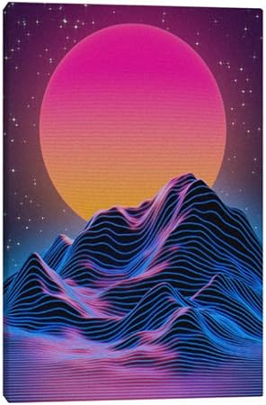 Synthwave Vaporwave Art Landscape Canvas Poster Painting Wall Art Decor Living Room Bedroom Study Home Decoration Prints 50x75cm No Frame Amazon Co Uk Kitchen Home