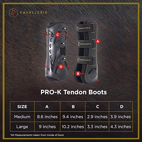 Horse Tendon Boots by Kavallerie: Pro-K 3D Air-Mesh Horse Boots, Showjumping, Horse Jumping Boots, Lightweight with Breathable Soft Padding for Less Sweat and Rubs [Black] - Thumbnail 5