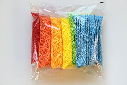 6 Pack Colorful Smoothfoam Styrofoam Foam Balls Set 2-4mm For Floam Slime