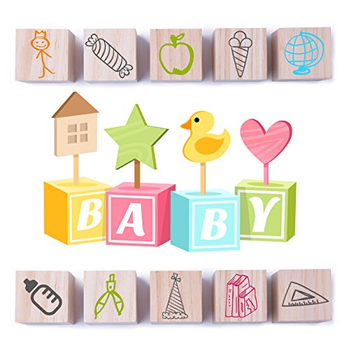 KINGCRAFT 40pcs Solid Wood Craft Blocks DIY Crafts Carving Painting Art Supplies for Shower Game Puzzle Making,1.5inch - Thumbnail 3