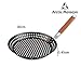 Arctic Monsoon Grilling Skillet, Nonstick Grill Accessories with Wood Foldable Handle, for Grilling Smaller Pieces of Food Like Vegetables and Meat Cubes, Black