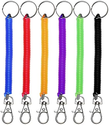 Amazon.com: Tyqour 8pcs Retractable Spring Coil Keychain, Coiled