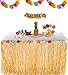 Moon Boat Luau Hawaiian Grass Table Skirts Hibiscus Tropical Flowers Birthday Party Decorations Supplies