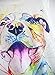 Futurino Women's Summer Colourful Ink Pit Bull Dog Print Loose Sleeve T-Shirt (L, Smiling Pit Dog)