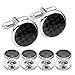 JOVIVI Men's Classic Cufflinks and Studs Set for Tuxedo Shirts Wedding, Stainless Steel Carbon Fiber Silver Black Color w/Box